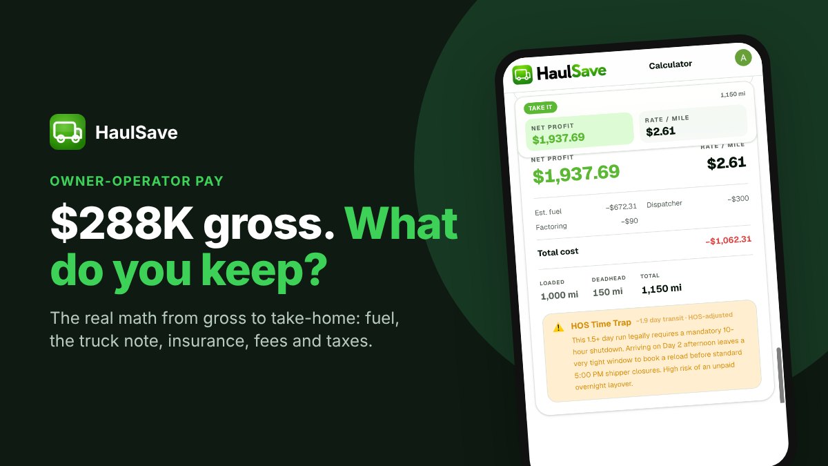 How Much Do Owner-Operators Really Make? Gross vs Take-Home Pay